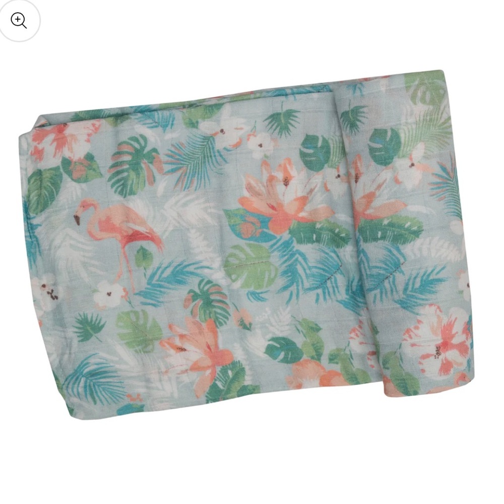 Angel Dear Floral Flamingos Swaddle NWT